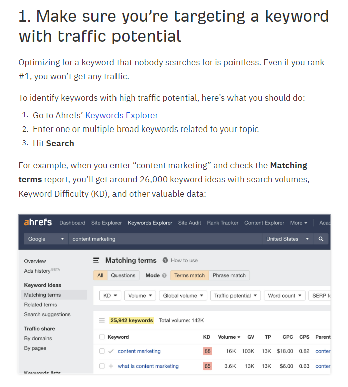 Ahrefs article — example of integration product